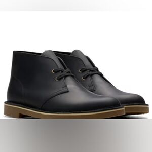 NWT Clarks Shepton Chukka Boot Black Leather Size 10 Wide